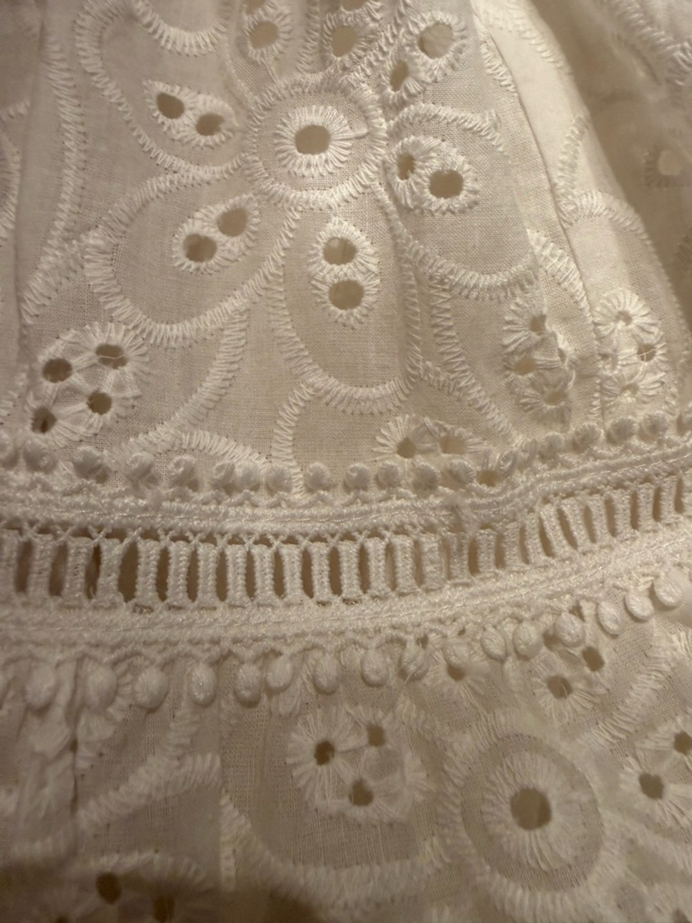 Just Me White Eyelet Midi Dress with Belt nwt size small - Picture 7 of 10